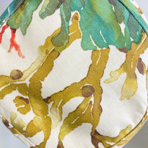 EXQUISITE CORAL SEA DRESS WITH PUFF SLEEVES & MATCHING BUCKET HAT LINEN/COTTON - Picture 13 of 14